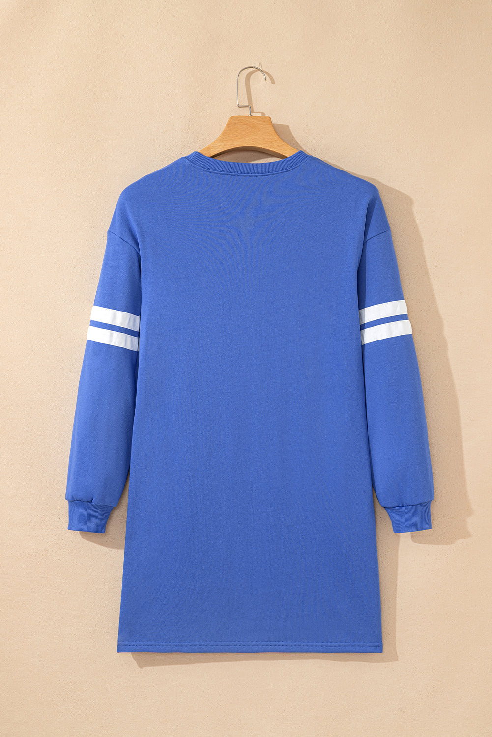 Orange Varsity Contrast Banded Sleeve Shift Sweatshirt Dress